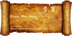 Vass Mariann névjegykártya