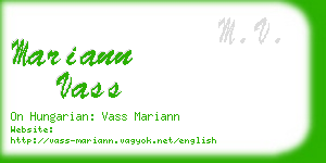 mariann vass business card